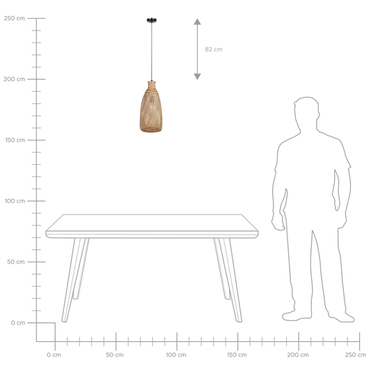 Hängelampe LWELA Bambusholz Naturfarben