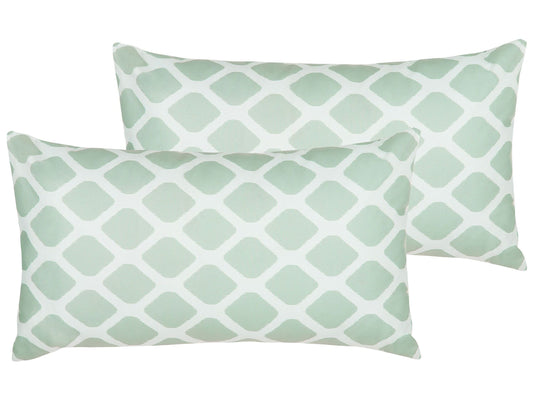 Gartenkissen 2er Set KALAMOS Geometrisches Muster 40 x 70 cm Mintgrün