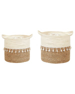 Set mit 2 Blumentöpfen MATIKU Geflecht 30/28 cm Naturfarben