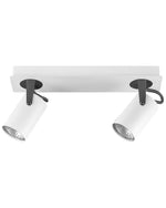 Strahler 2-flammig KLIP verstellbar Metall Weiss