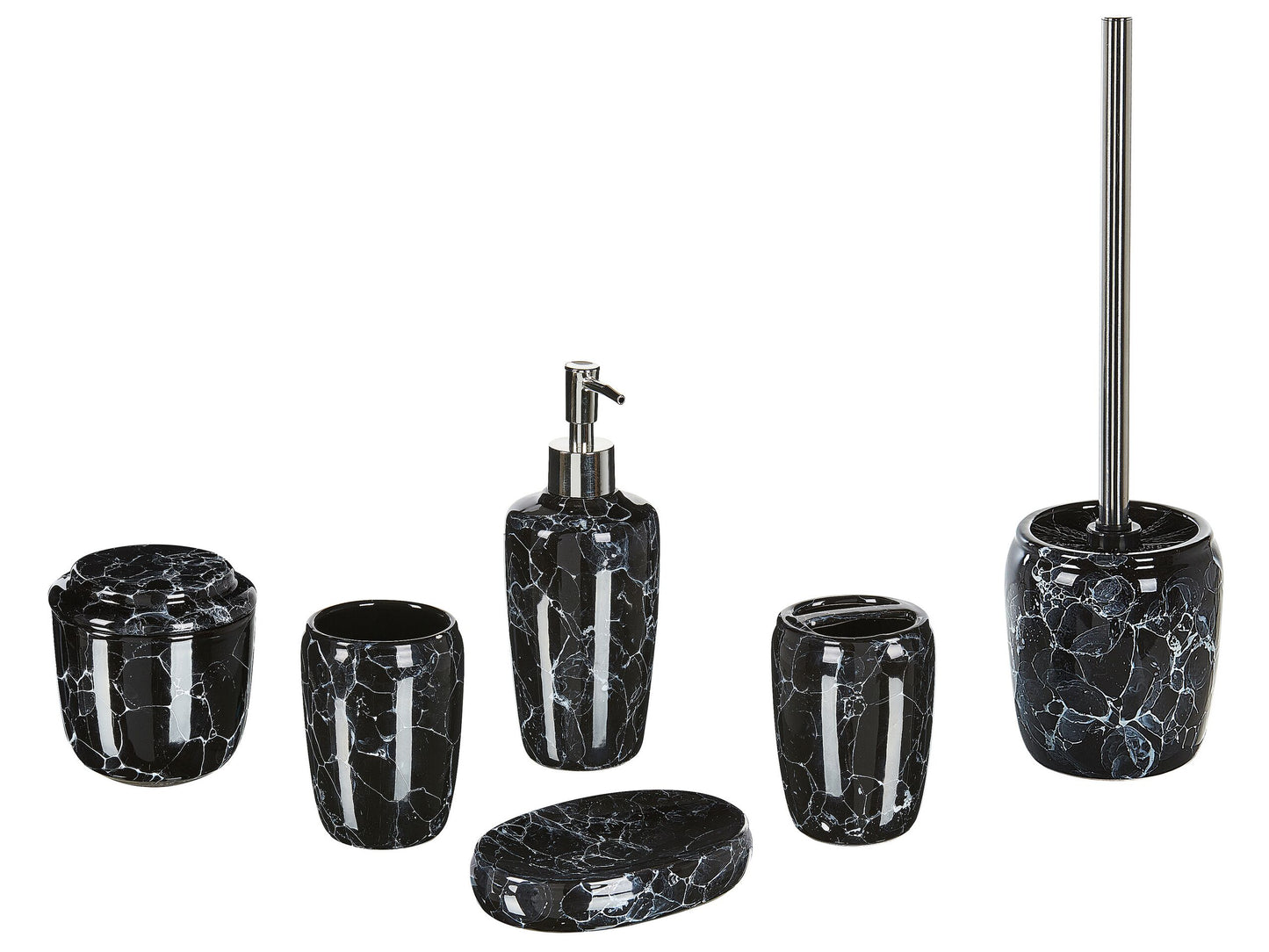 Badaccessoires Set 6-teilig PALMILLA Keramik Schwarz