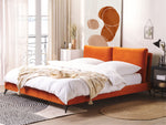 Bett mit Lattenrost Samtstoff MELLE 180 x 200 cm Orange