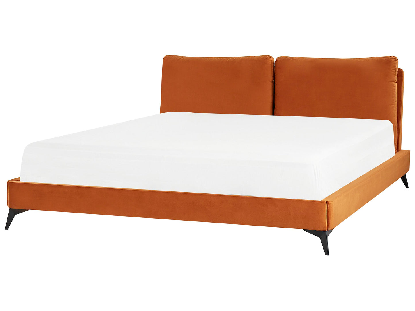 Bett mit Lattenrost Samtstoff MELLE 180 x 200 cm Orange