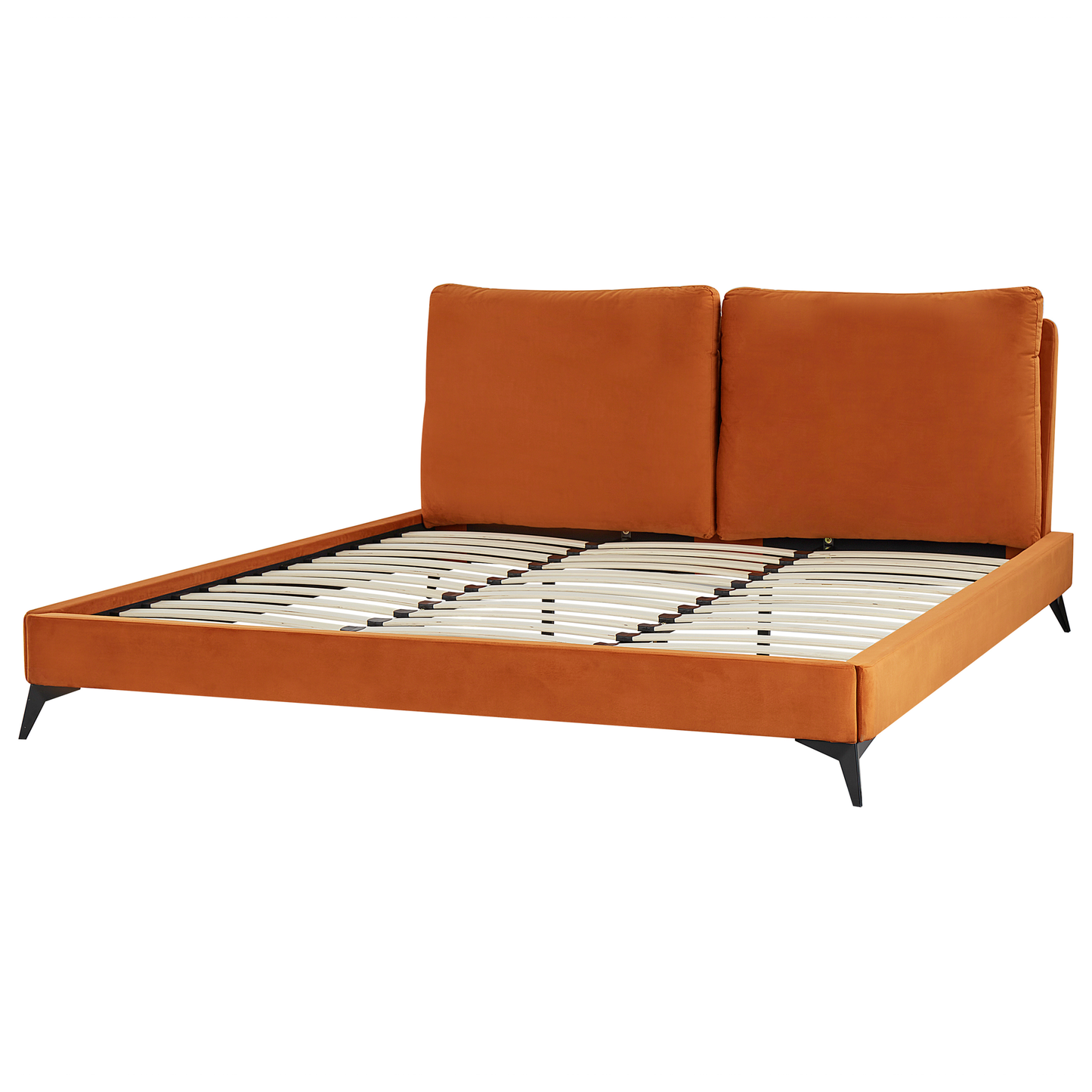 Bett mit Lattenrost Samtstoff MELLE 180 x 200 cm Orange