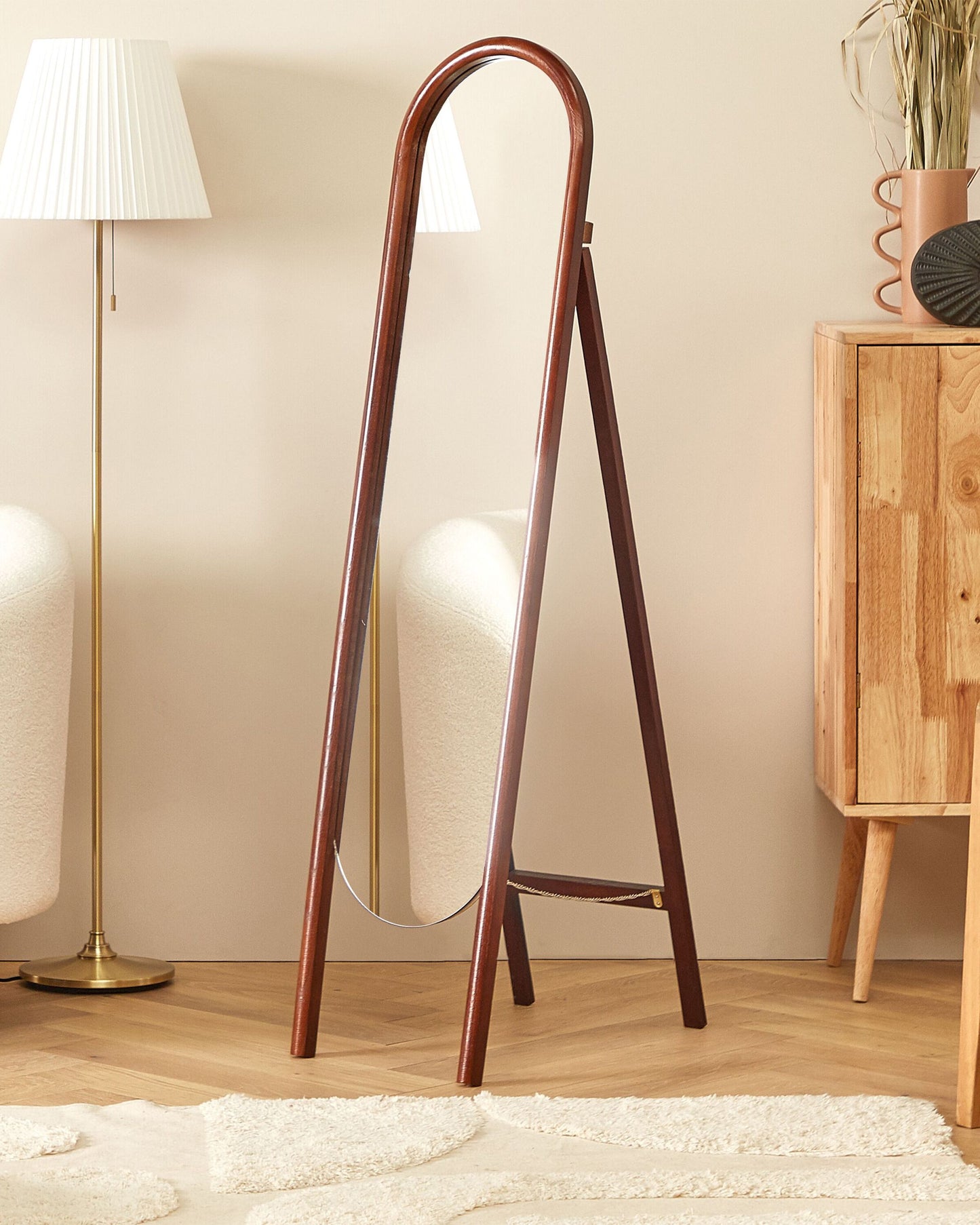 Standspiegel CHELLES 150 cm Holz Dunkelbraun