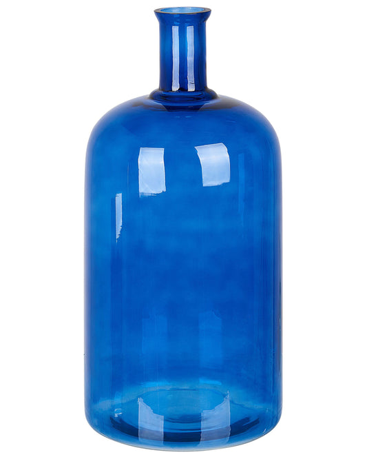 Glas Blumenvase 45 cm Blau KORMA
