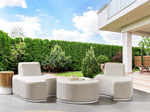 Lounge Set mit Tisch 2-Sitzer FABRO modular Hellgrau