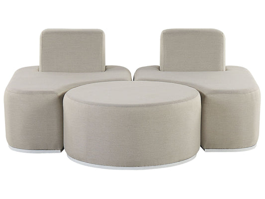 Lounge Set mit Tisch 2-Sitzer FABRO modular Hellgrau