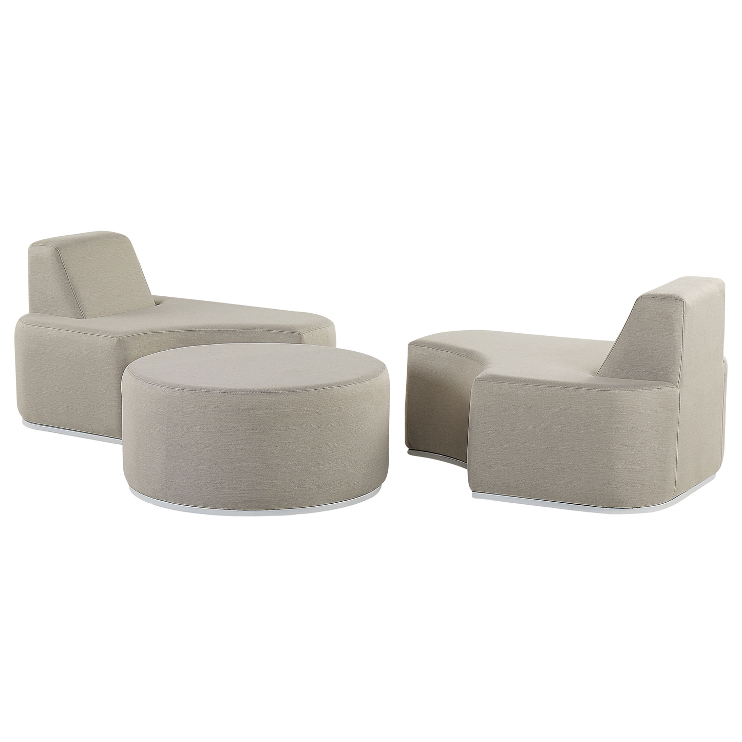 Lounge Set mit Tisch 2-Sitzer FABRO modular Hellgrau