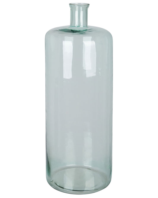 Blumenvase Flaschenhals PAPADUM handgefertigt Glas 70 cm Hellblau