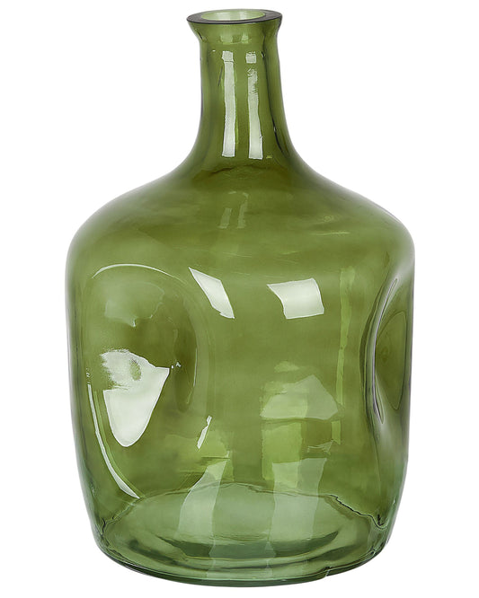 Blumenvase KERALA Glas 30 cm Olivgrün