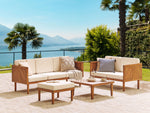 Lounge Set mit Tisch und Ottomane 5-Sitzer BARATTI Akazienholz Braun