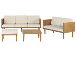 Lounge Set mit Tisch und Ottomane 5-Sitzer BARATTI Akazienholz Braun