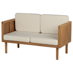 Lounge Set mit Tisch und Ottomane 5-Sitzer BARATTI Akazienholz Braun