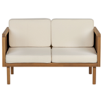 Lounge Set mit Tisch und Ottomane 5-Sitzer BARATTI Akazienholz Braun