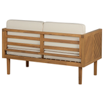 Lounge Set mit Tisch und Ottomane 5-Sitzer BARATTI Akazienholz Braun