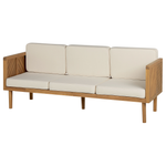 Lounge Set mit Tisch und Ottomane 5-Sitzer BARATTI Akazienholz Braun