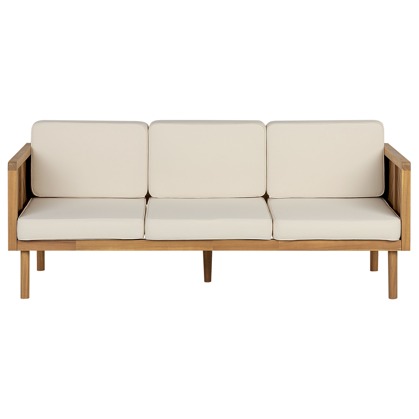Lounge Set mit Tisch und Ottomane 5-Sitzer BARATTI Akazienholz Braun