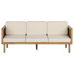Lounge Set mit Tisch und Ottomane 5-Sitzer BARATTI Akazienholz Braun