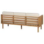 Lounge Set mit Tisch und Ottomane 5-Sitzer BARATTI Akazienholz Braun