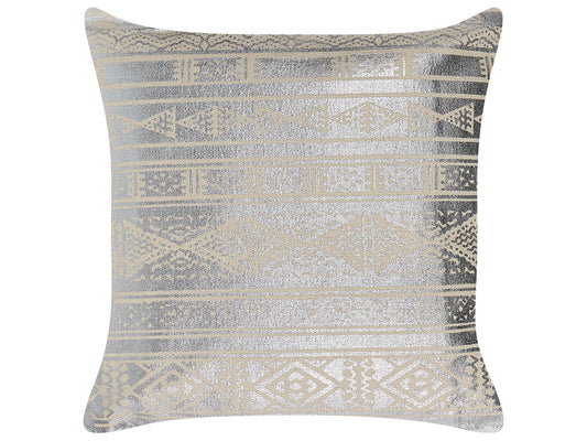 Dekokissen OUJDA Baumwolle 50 x 50 cm Silber Geometrisches Muster
