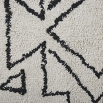 Teppich Baumwolle weiss / schwarz 160 x 230 cm Kurzflor KHOURIBGA