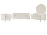 Sofa Set Bouclé weiss 6-Sitzer LOEN