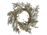 Dekokranz grün / gold mit Zapfen ⌀ 45 cm HOVILA