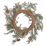 Dekokranz grün / gold mit Zapfen ⌀ 45 cm HOVILA