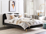 Bett mit Lattenrost Samtstoff FLAYAT 180 x 200 cm Schwarz