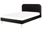 Bett mit Lattenrost Samtstoff FLAYAT 180 x 200 cm Schwarz