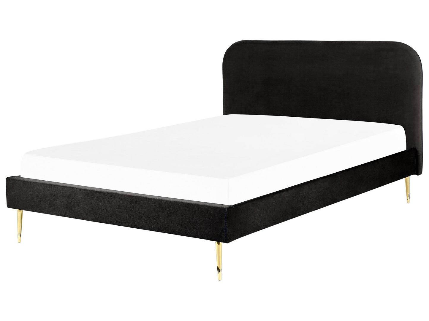 Bett mit Lattenrost Samtstoff FLAYAT 180 x 200 cm Schwarz
