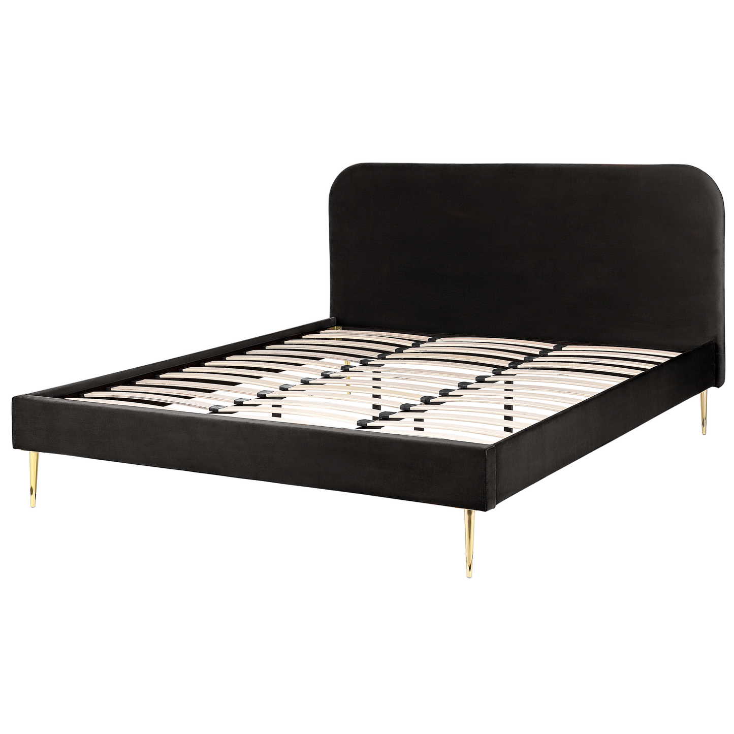 Bett mit Lattenrost Samtstoff FLAYAT 180 x 200 cm Schwarz