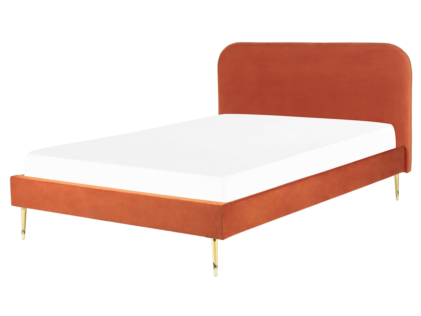 Bett mit Lattenrost Samtstoff FLAYAT 160 x 200 cm Orange