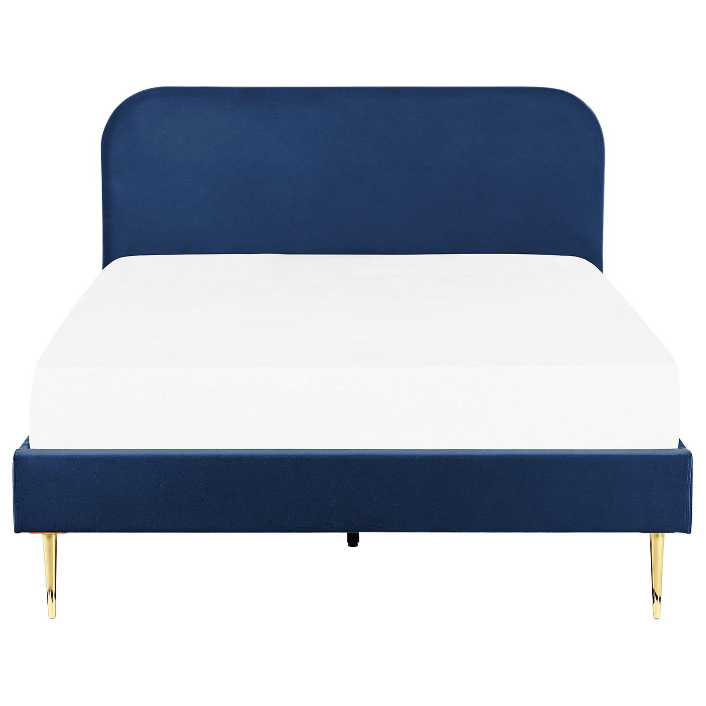Bett mit Lattenrost Samtstoff FLAYAT 140 x 200 cm Marineblau