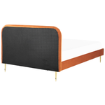 Bett mit Lattenrost Samtstoff FLAYAT 160 x 200 cm Orange