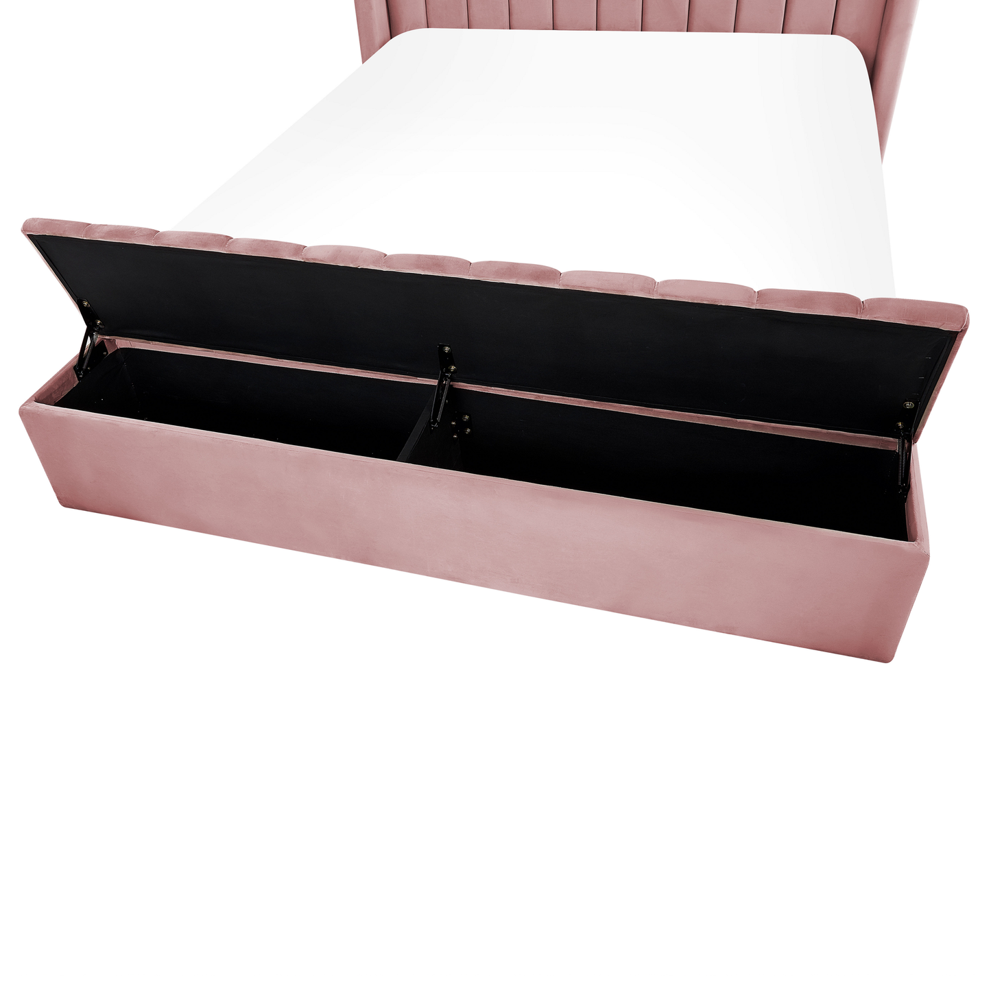 Bett mit Stauraumbank Samtstoff NOYERS 140 x 200 cm Rosa