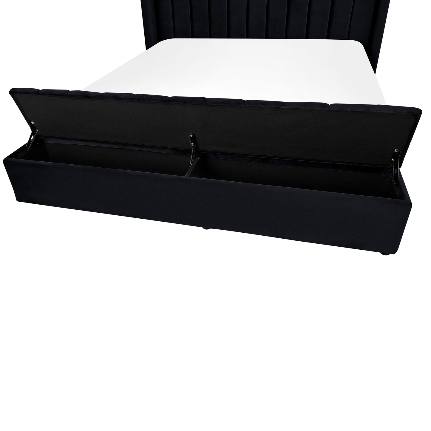 Bett mit Stauraumbank Samtstoff NOYERS 180 x 200 cm Schwarz