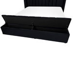 Bett mit Stauraumbank Samtstoff NOYERS 180 x 200 cm Schwarz