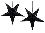 Wanddekoration 2er Set Stern MOTTI Papier 60 cm Schwarz