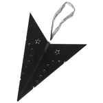 Wanddekoration 2er Set Stern MOTTI Papier 60 cm Schwarz