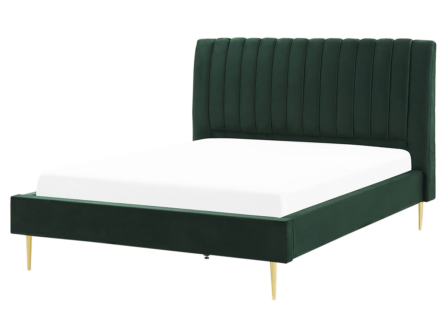 Bett mit Lattenrost Samtstoff MARVILLE 160 x 200 cm Smaragdgrün