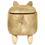 Tierhocker mit Stauraum Samtstoff orange Fuchsform FOX