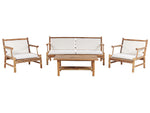 Lounge Set mit Tisch 4-Sitzer RICCIONE Bambusholz Hellbraun