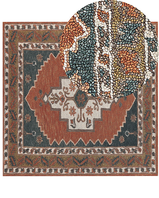 Teppich Wolle bunt 200 x 200 cm GELINKAYA