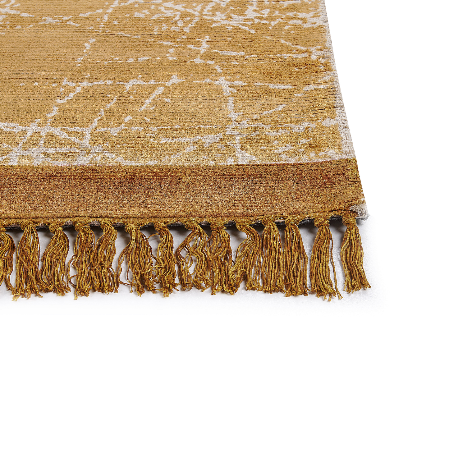 Teppich Viskose orange 80 x 150 cm abstraktes Muster Kurzflor HANLI