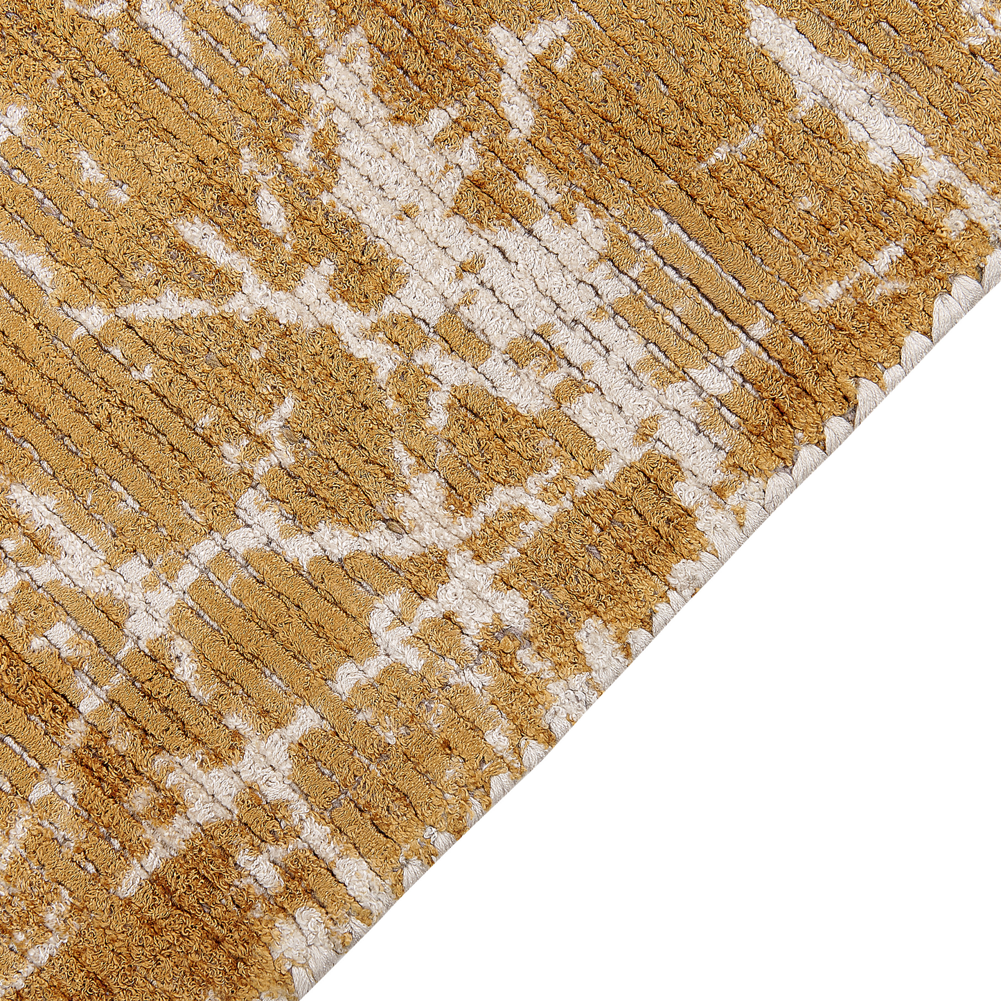 Teppich Viskose orange 80 x 150 cm abstraktes Muster Kurzflor HANLI