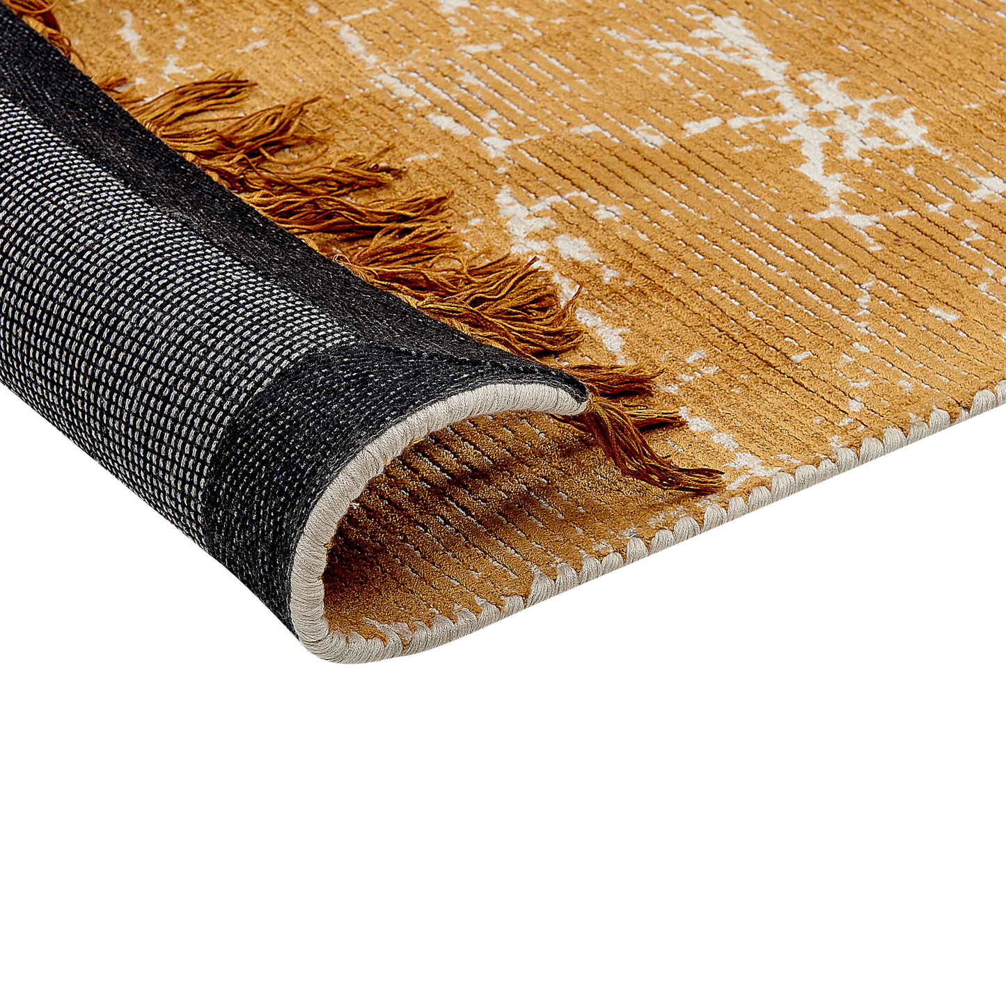 Teppich Viskose orange 80 x 150 cm abstraktes Muster Kurzflor HANLI