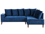 3-Sitzer Ecksofa Samtstoff marineblau linksseitig GRENA