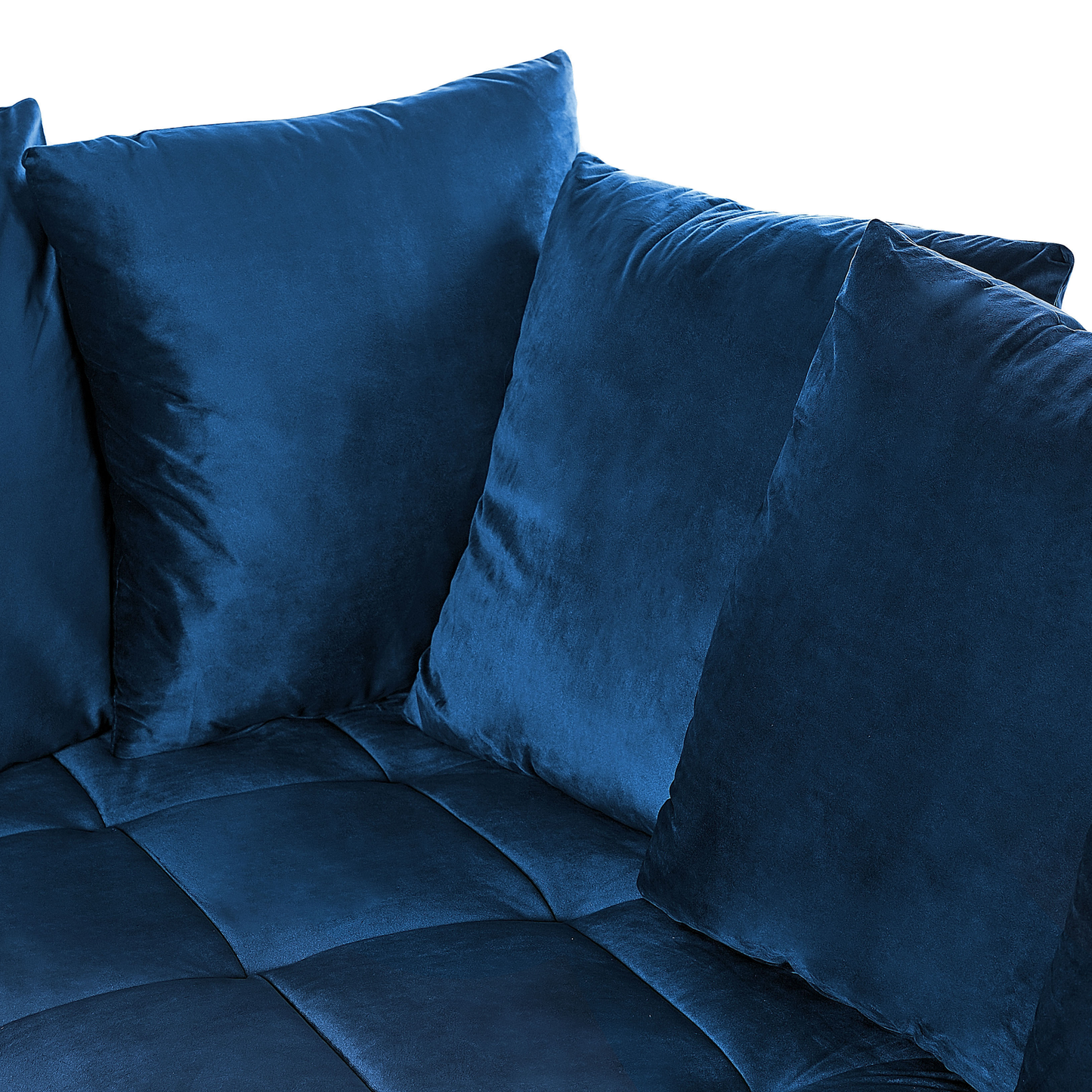 3-Sitzer Ecksofa Samtstoff marineblau linksseitig GRENA